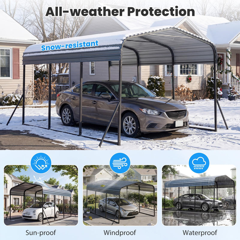 Load image into Gallery viewer, Goplus 10 x 14.5 FT Heavy-Duty Carport Outdoor Galvanized Steel Garage Car Shelter