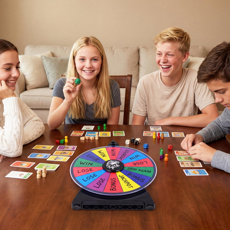 Load image into Gallery viewer, Goplus 12 inch Spinning Prize Wheel with Blackboard Marker Eraser & Spare Pointer