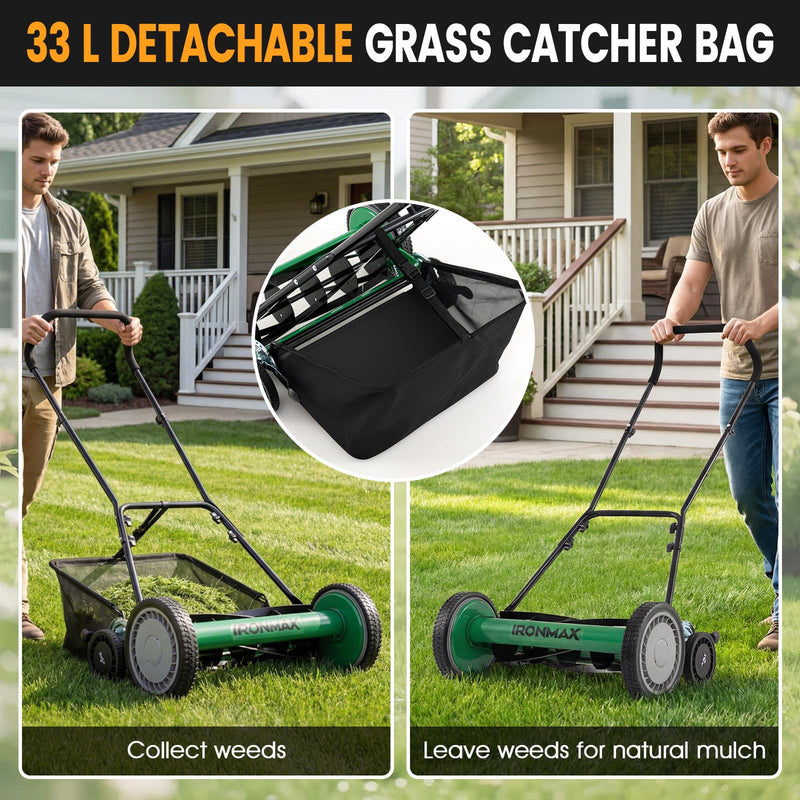 Load image into Gallery viewer, Goplus 18 Inch Push Reel Lawn Mower 5-Blade Manganese Steel Manual Grass Cutter