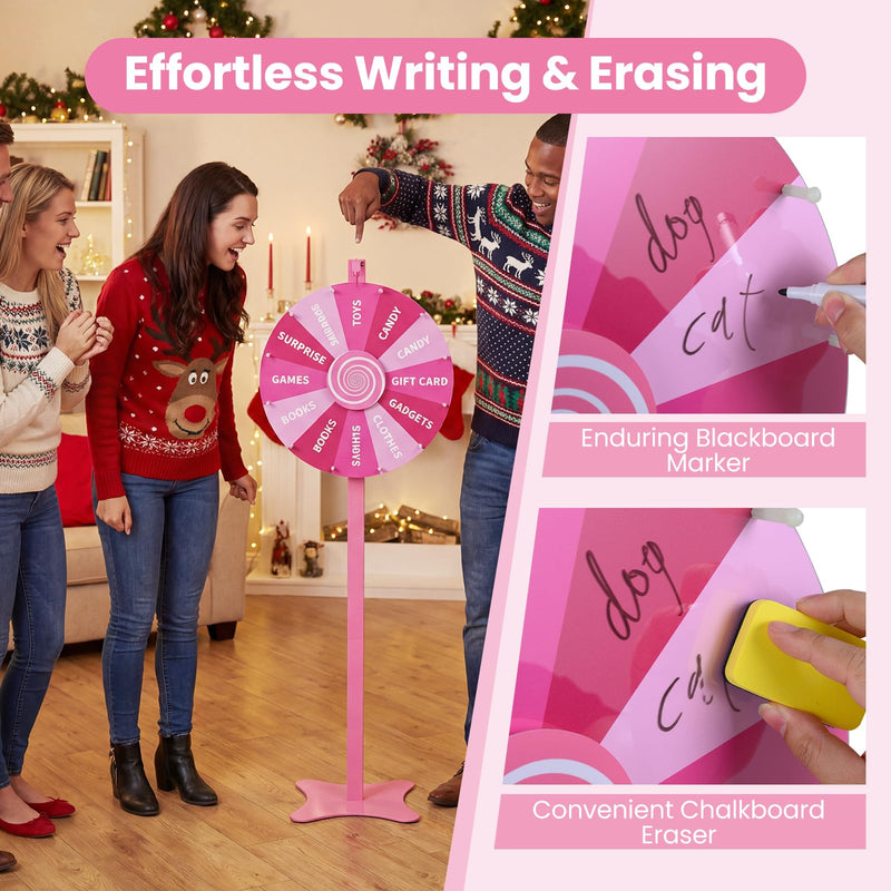 Load image into Gallery viewer, Goplus 18"/24" Prize Wheel with Blackboard Marker Eraser & Spare Pointer