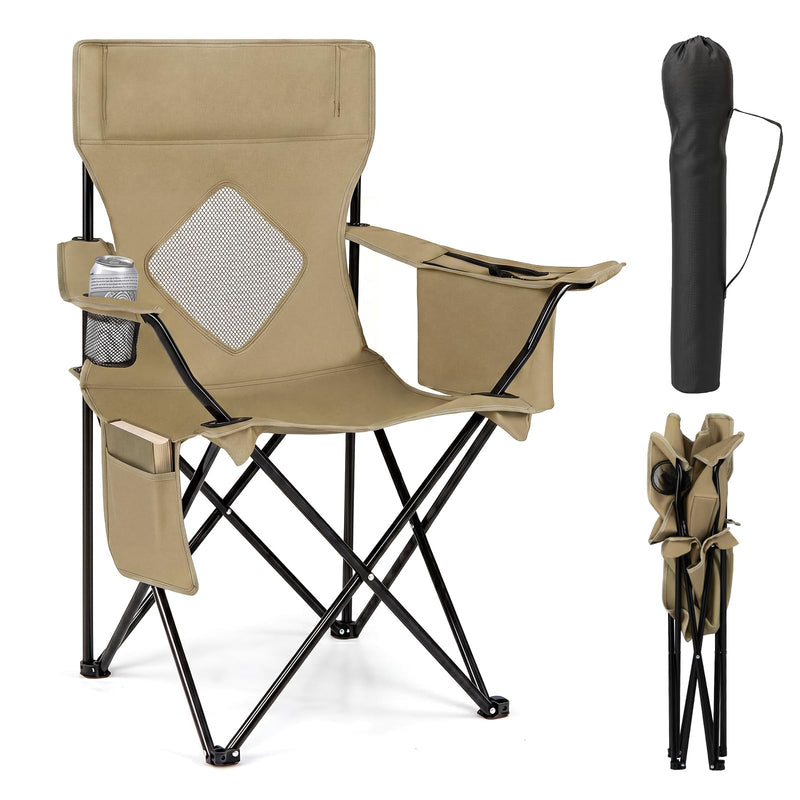 Load image into Gallery viewer, Goplus Folding Camping Chair w/Mesh Fabric Backrest Solid Metal Frame & Carrying Bag