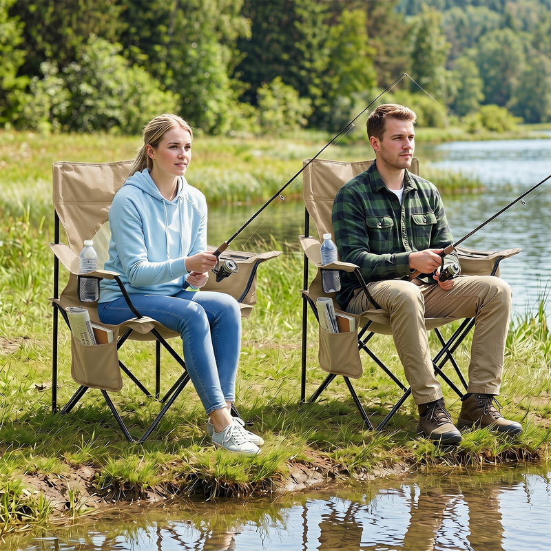 Load image into Gallery viewer, Goplus Folding Camping Chair w/Mesh Fabric Backrest Solid Metal Frame & Carrying Bag