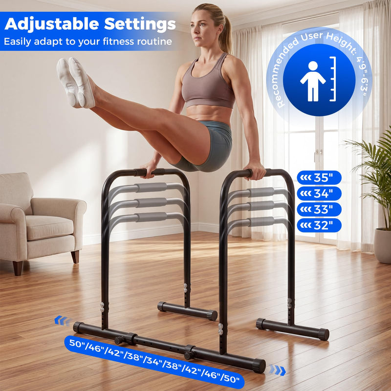 Load image into Gallery viewer, Goplus Adjustable Dip Bar Portable Fitness Workout Dip Station for Home Gym Calisthenics