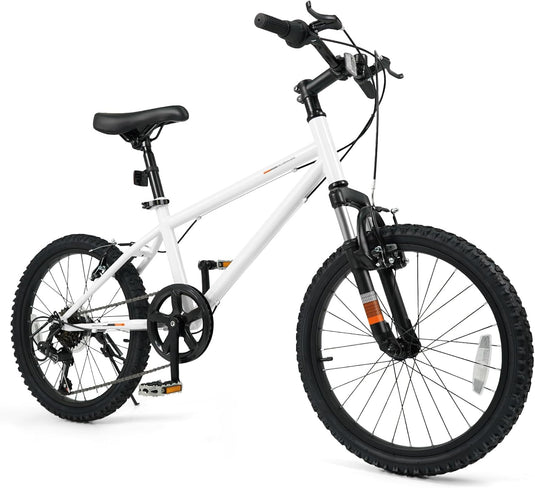 Goplus 20/24 Inch Kids Mountain Bike w/ 6-Speed Drivetrain & Suspension Fork