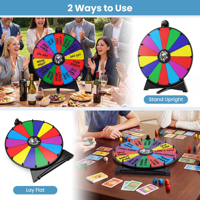 Load image into Gallery viewer, Goplus 20 inch Spinning Prize Wheel 14 Slots Spin Wheel with Blackboard Marker
