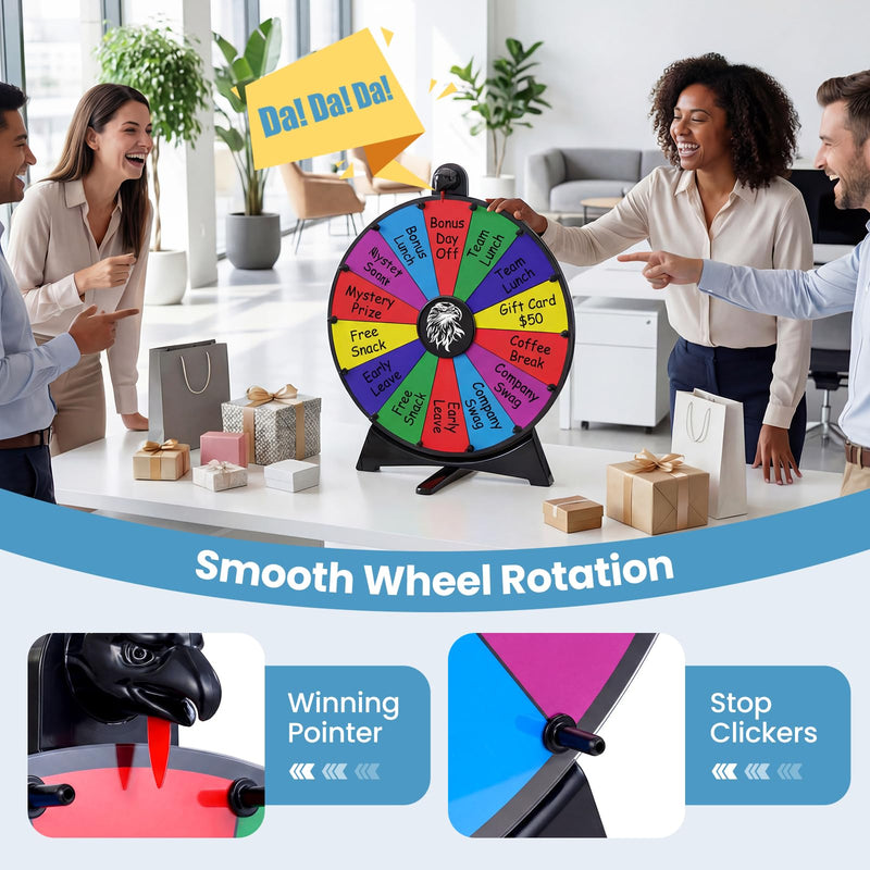 Load image into Gallery viewer, Goplus 20 inch Spinning Prize Wheel 14 Slots Spin Wheel with Blackboard Marker