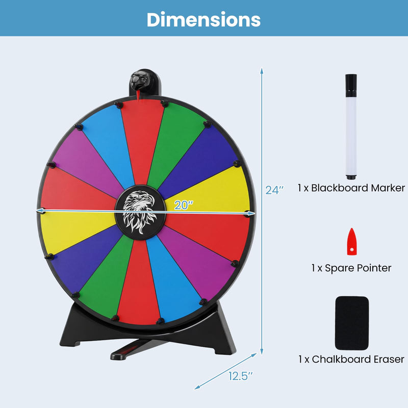 Load image into Gallery viewer, Goplus 20 inch Spinning Prize Wheel 14 Slots Spin Wheel with Blackboard Marker
