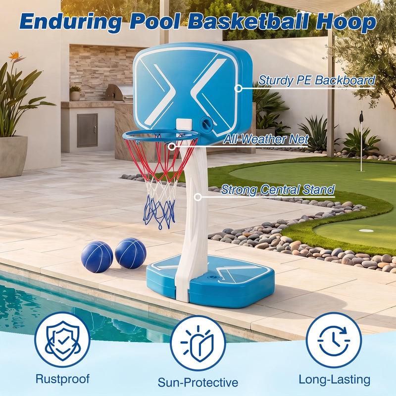 Load image into Gallery viewer, Goplus 2-in-1 Pool Basketball Hoop & Volleyball Net for Teens Adults Summer Outdoor Party