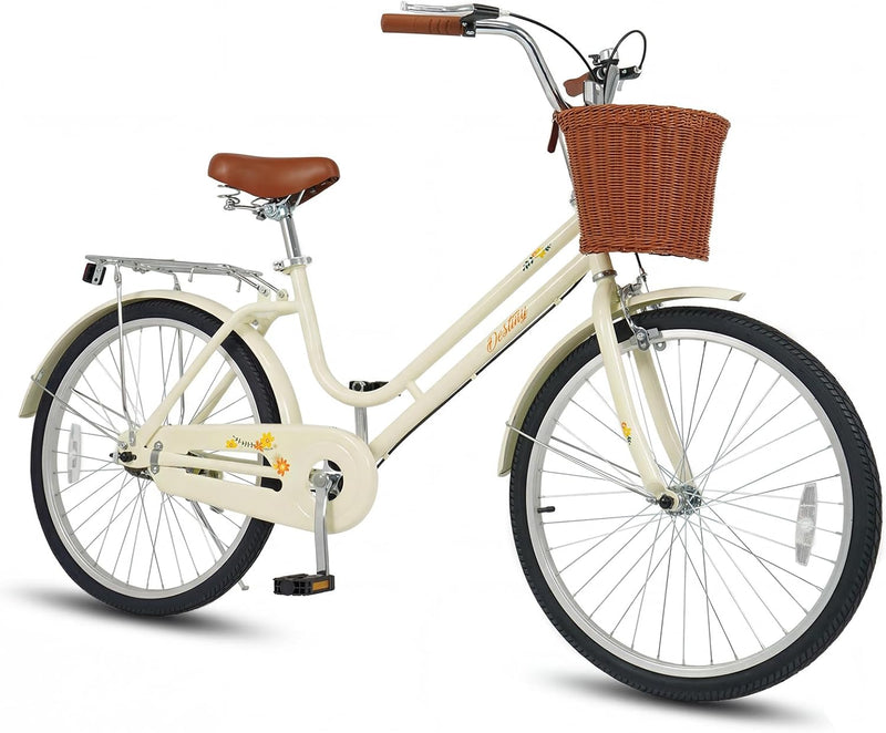 Load image into Gallery viewer, Goplus Beach Cruiser Bike with Basket Rear Rack Bell for Teens Adults Ladies