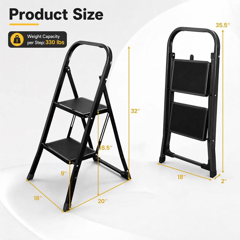 Load image into Gallery viewer, Goplus 2/3/4 Step Ladder | Folding Step Stool with Handrail and Anti-Slip Pedals