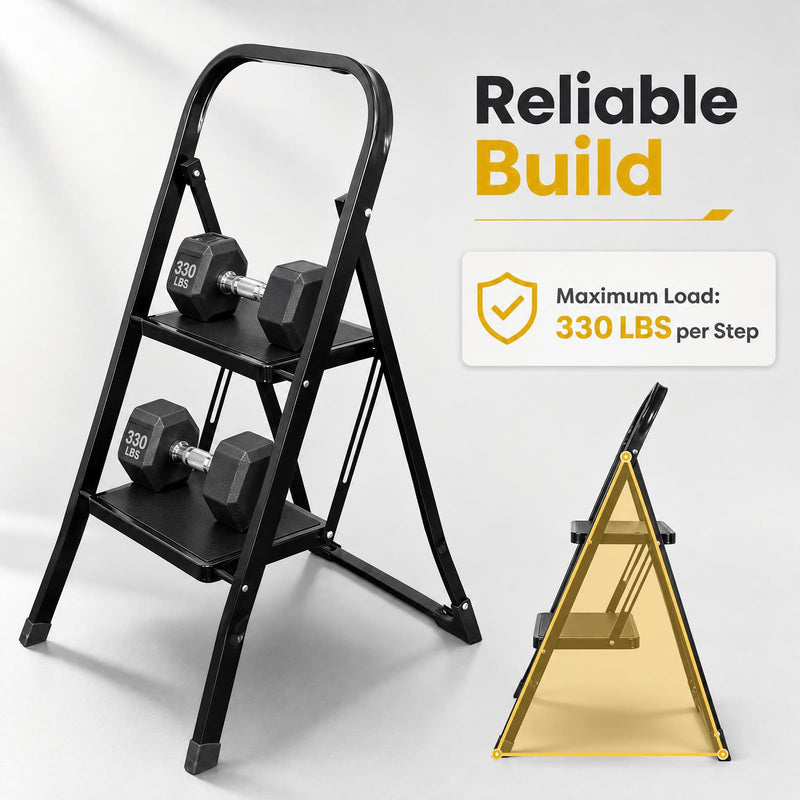 Load image into Gallery viewer, Goplus 2/3/4 Step Ladder | Folding Step Stool with Handrail and Anti-Slip Pedals
