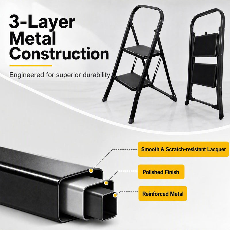 Load image into Gallery viewer, Goplus 2/3/4 Step Ladder | Folding Step Stool with Handrail and Anti-Slip Pedals