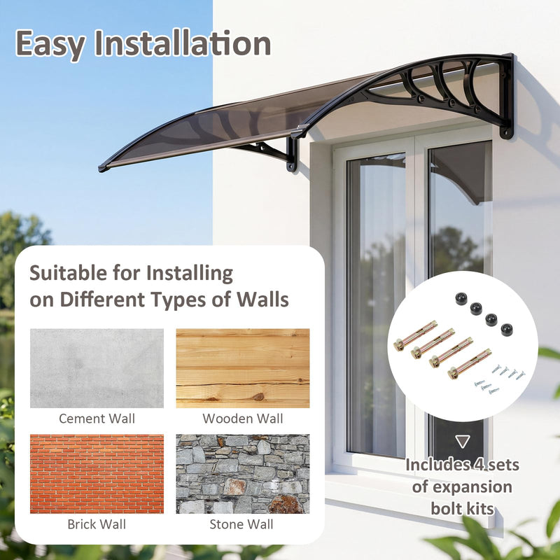 Load image into Gallery viewer, Goplus 39” x 30” Window Door Awning with Rain Snow Sunlight & UV Protection for Door Entrance