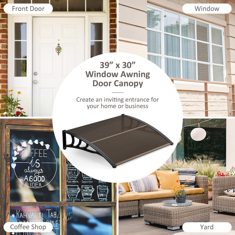 Load image into Gallery viewer, Goplus 39” x 30” Window Door Awning with Rain Snow Sunlight & UV Protection for Door Entrance