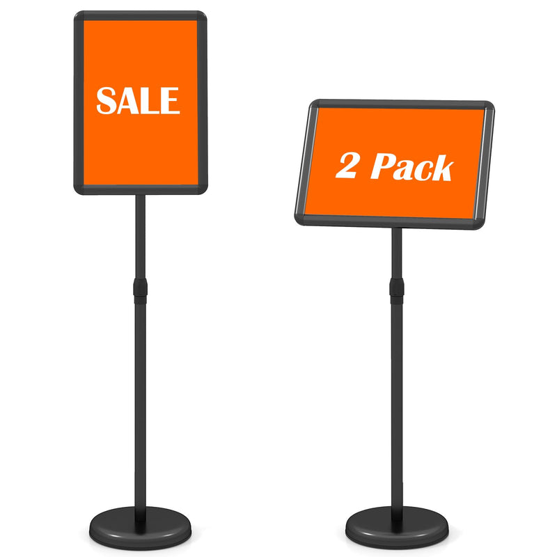 Load image into Gallery viewer, Goplus 11 x 17 Inch Height Adjustable Floor Standing Poster Stand with Snap-Open Frame & 360° Rotation