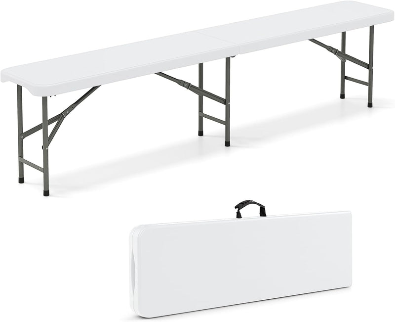 Load image into Gallery viewer, Goplus 6 Feet Plastic Folding Bench, Portable Foldable Bench Seat with 1320 LBS Capacity