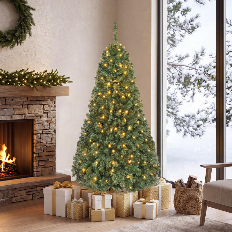 Load image into Gallery viewer, Goplus 5FT Artificial Christmas Tree | Full Xmas Tree w/600 Branch Tips and 2 Lighting Colors