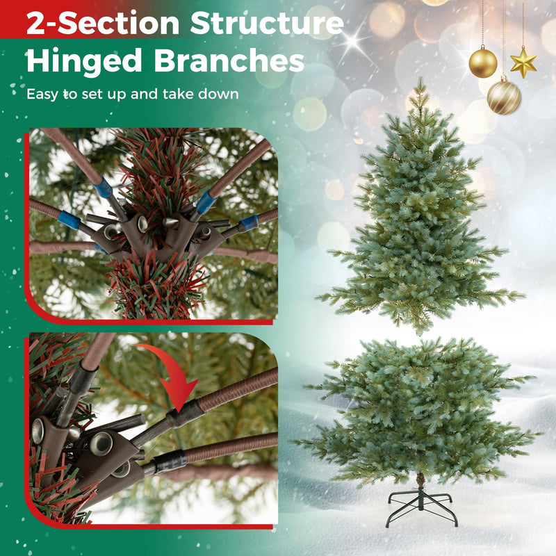 Load image into Gallery viewer, Goplus 5ft/6ft/7ft/8ft Pre-Lit Aspen Christmas Tree Holiday Decoration Tree for Home
