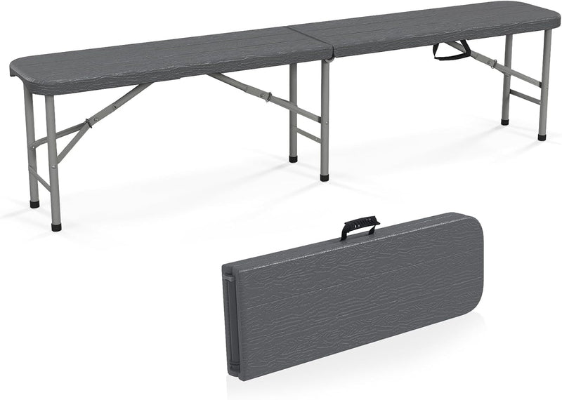 Load image into Gallery viewer, Goplus 6 Feet Plastic Folding Bench, Portable Foldable Bench Seat with 1320 LBS Capacity