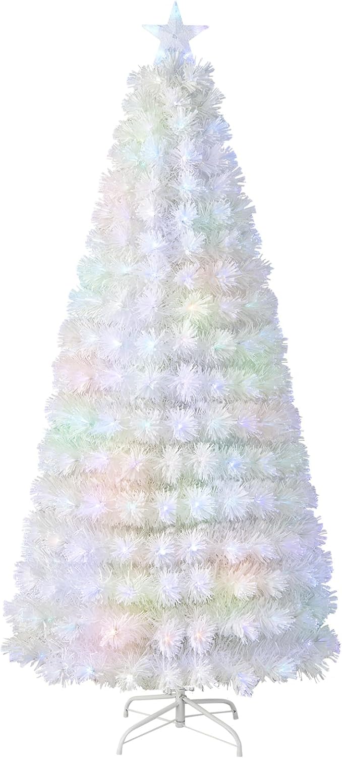 Load image into Gallery viewer, Goplus 6ft/7ft Pre-Lit White Snow Flocked Artificial Christmas Tree