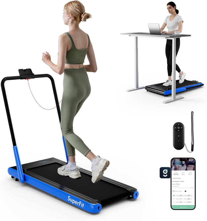 Load image into Gallery viewer, Goplus 340 LBS Capacity Walking Pad with Handle Bar Under Desk Treadmill with Apps