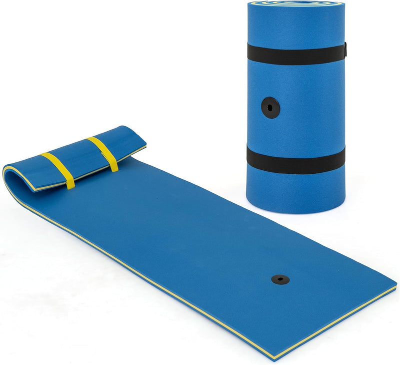 Load image into Gallery viewer, Goplus 83'' x 26'' Floating Water Pad Mat with Rolling Pillow Design