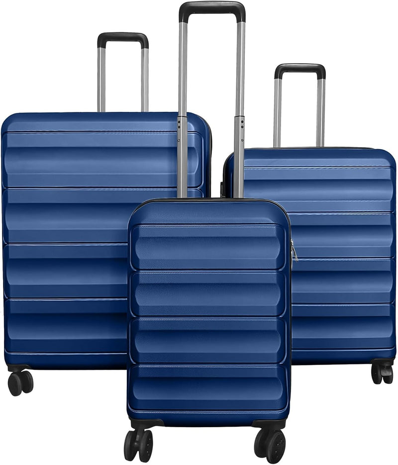 Load image into Gallery viewer, Goplus 20/24/28 Inch Lightweight Hardshell Suitcases with 360° Spinner Wheels(3 Piece Wide Cross Stripe)