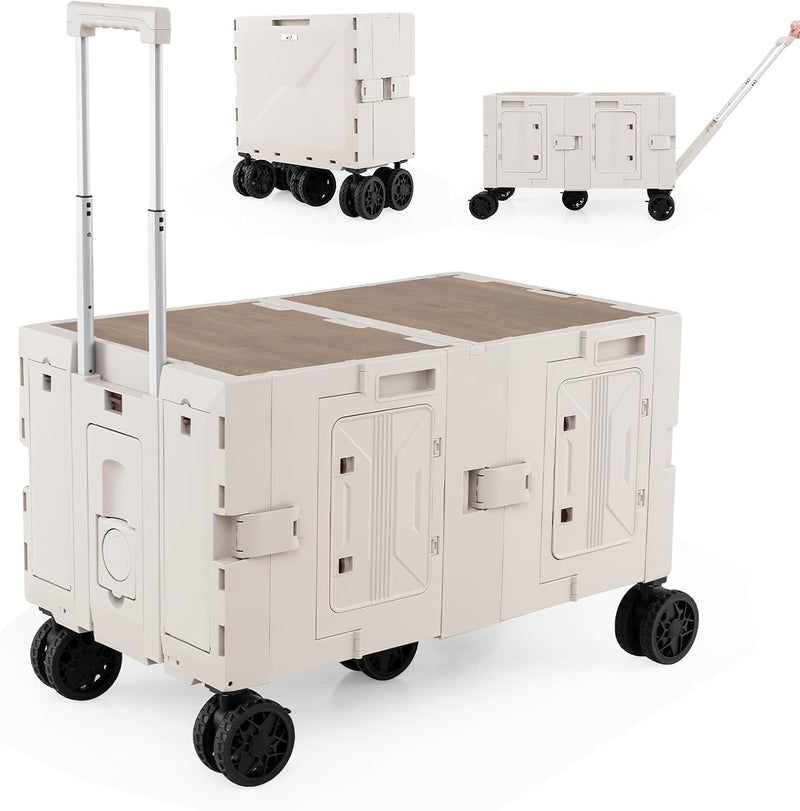 Load image into Gallery viewer, Goplus Portable Rolling Trolley Collapsible Cart for Grocery Shopping Camping & Travel