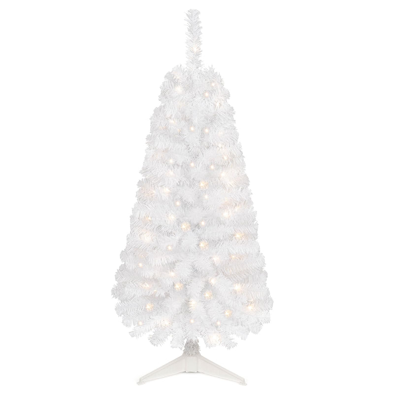 Load image into Gallery viewer, Goplus 4 ft Pre-Lit Christmas Tree with 110 Branch Tips 50 Warm White LED Lights & Auto Timer