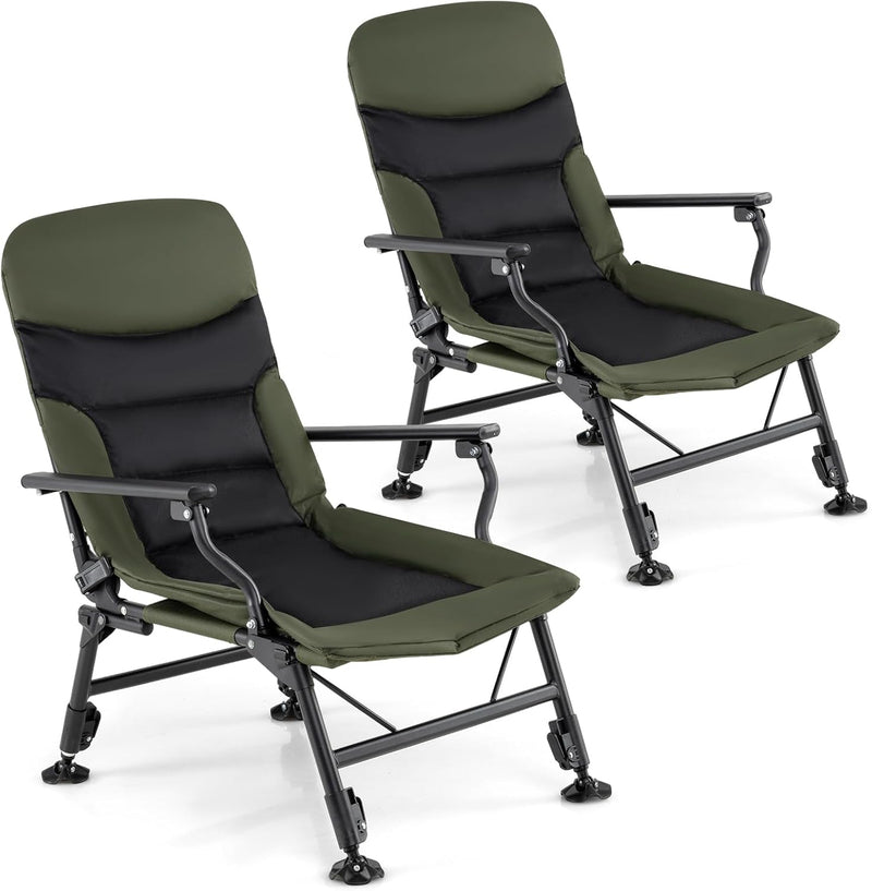 Load image into Gallery viewer, Goplus Heavy Duty All-Terrain Camping Chair with Padded High-Back