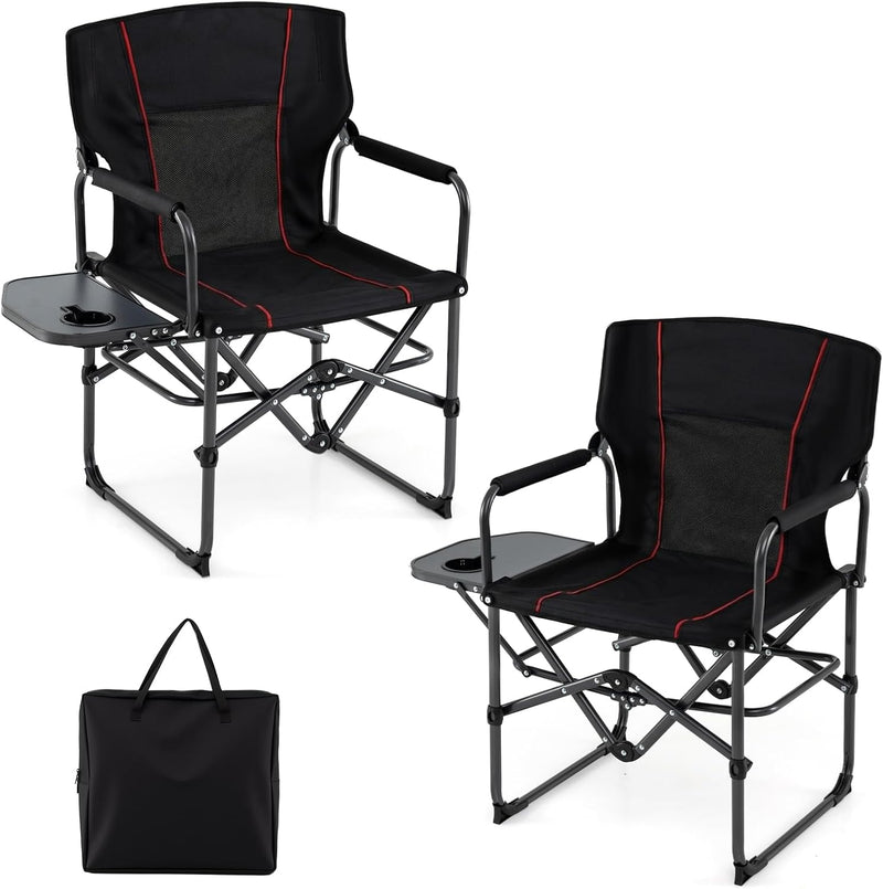 Load image into Gallery viewer, Goplus Heavy-Duty Director Chair with Side Table Cup Holder & Carrying Bag