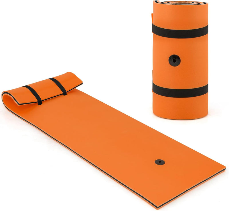 Load image into Gallery viewer, Goplus 83'' x 26'' Floating Water Pad Mat with Rolling Pillow Design