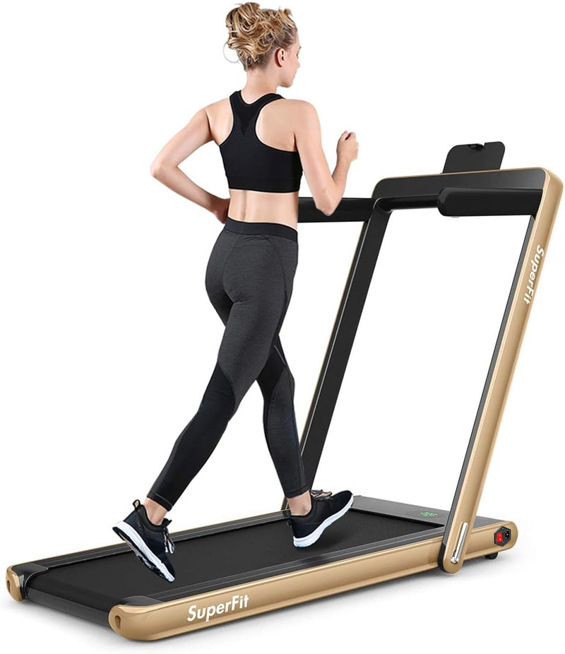 Load image into Gallery viewer, Goplus 2 in 1 Under Desk Treadmill, Gold