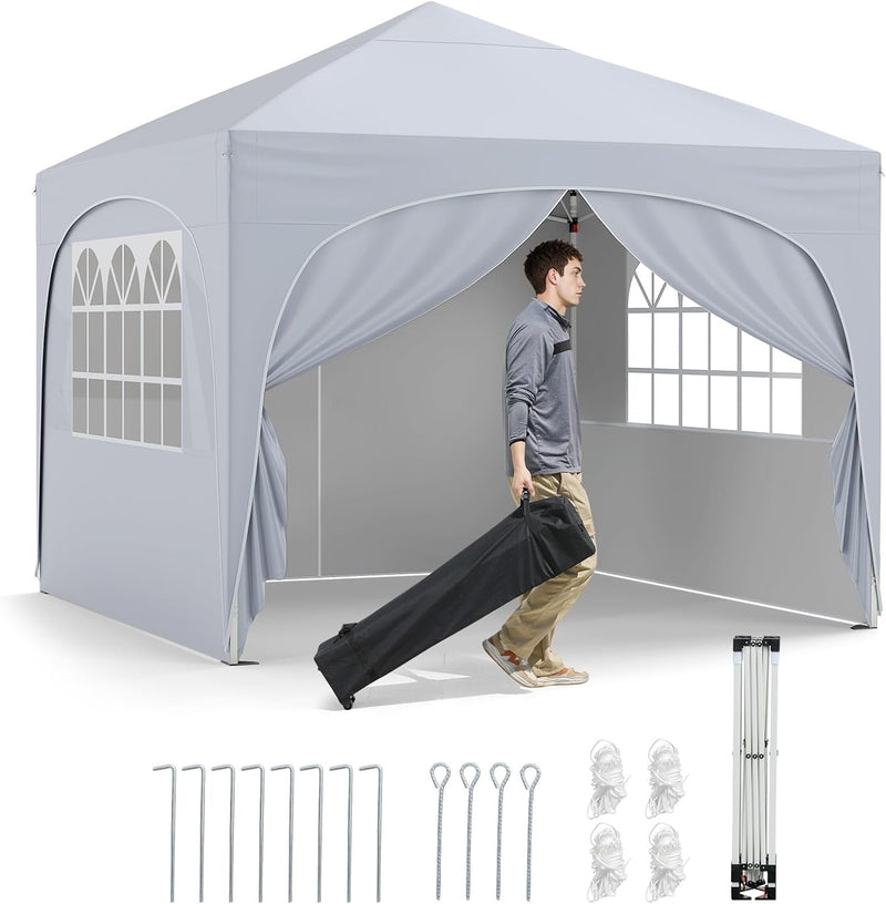 Load image into Gallery viewer, Goplus 10 X 10 FT Pop up Canopy Tent with 4 Removable Sidewall