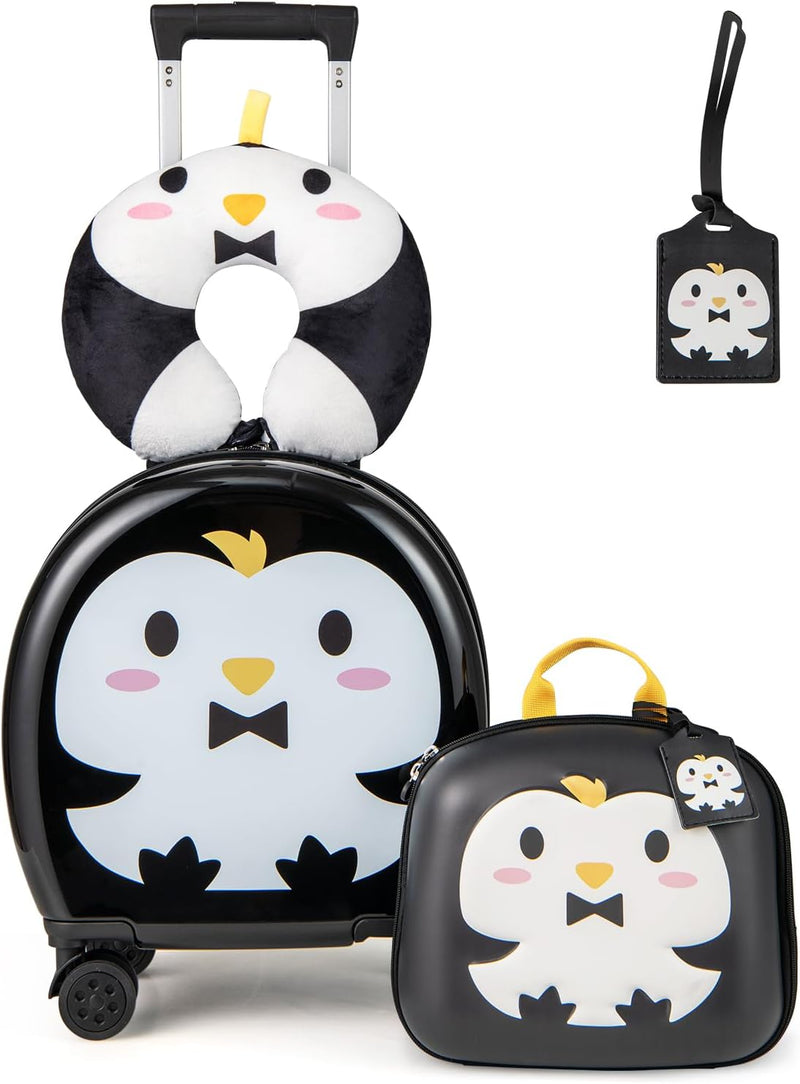 Load image into Gallery viewer, Goplus 4 Piece Kids Luggage Set, 14” Carry-on Hardside Spinner Luggage w/ 10” Backpack