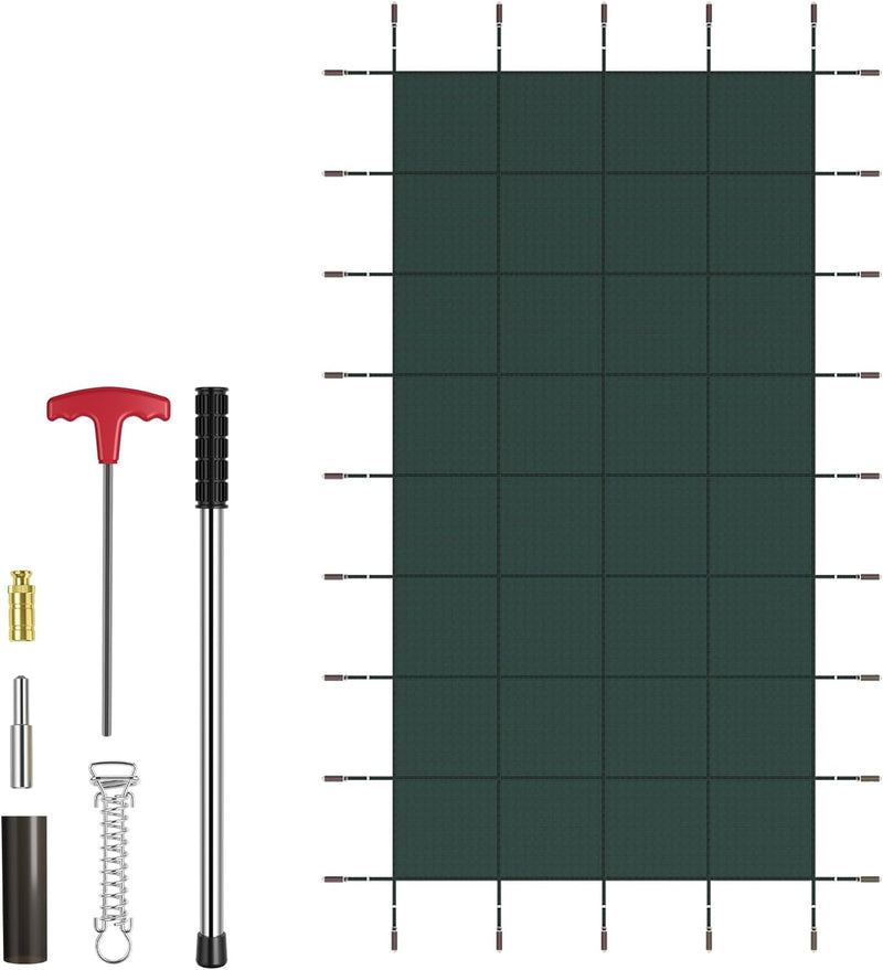 Load image into Gallery viewer, Goplus Safety Pool Cover, Fits 40FTx20FT Inground Swimming Pools, Rectangle Winter Leaf Pool Cover