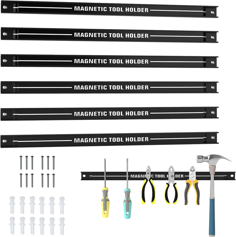 Load image into Gallery viewer, 6PCS 18" Magnetic Tool Holder, Metal Magnet Tool Organizer Bars