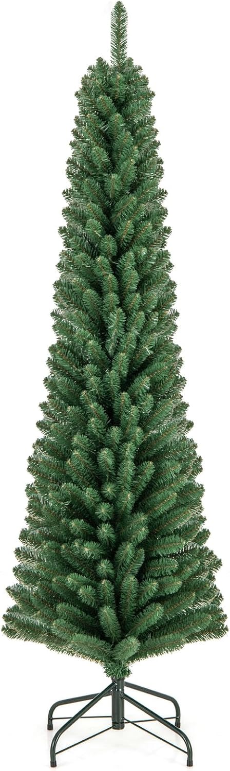 Load image into Gallery viewer, Goplus 5ft / 6ft / 7ft / 8ft Artificial Skinny Xmas Tree with Quick Shape Technology
