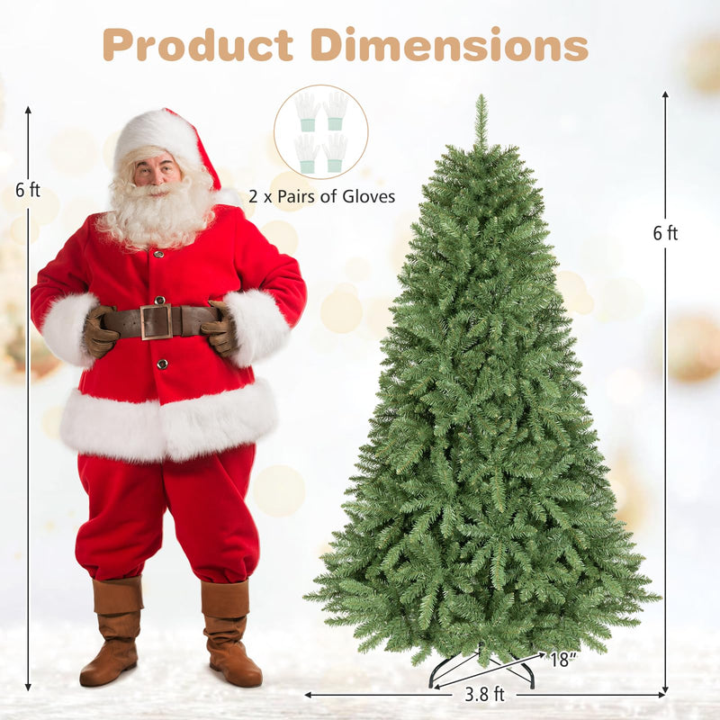 Load image into Gallery viewer, Goplus Artificial Christmas Tree | Unlit Hinged Full Xmas Tree with Folding Metal Stand