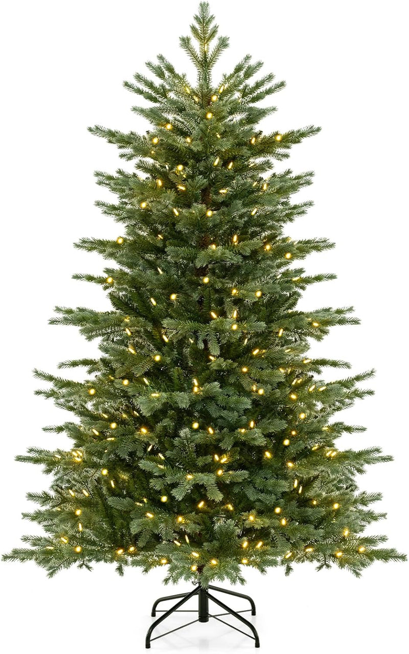 Load image into Gallery viewer, Goplus 5ft / 6ft / 7ft Pre-Lit Artificial Christmas Tree with Lush PVC & PE Tips Warm White LED Lights