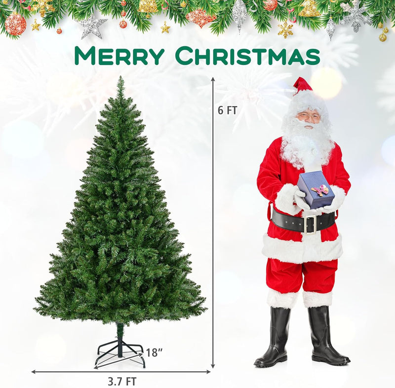 Load image into Gallery viewer, Goplus Pre-Lit Artificial Christmas Tree with 7 Lighting Modes & Folding Metal Stand