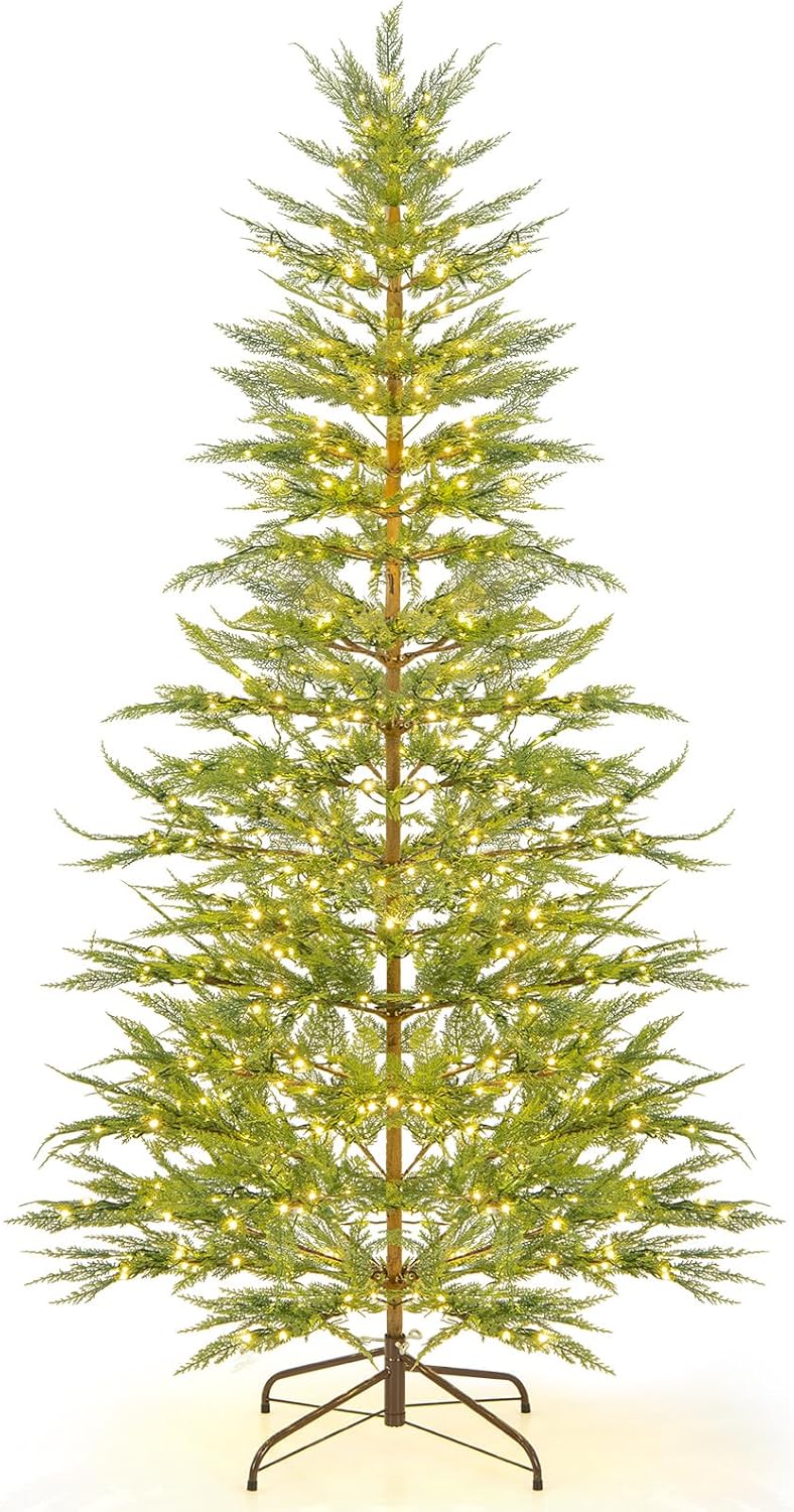 Load image into Gallery viewer, Goplus 6.5ft / 7.5ft Simulated Artificial Cypress Xmas Tree with Warm-White Fairy LED Lights