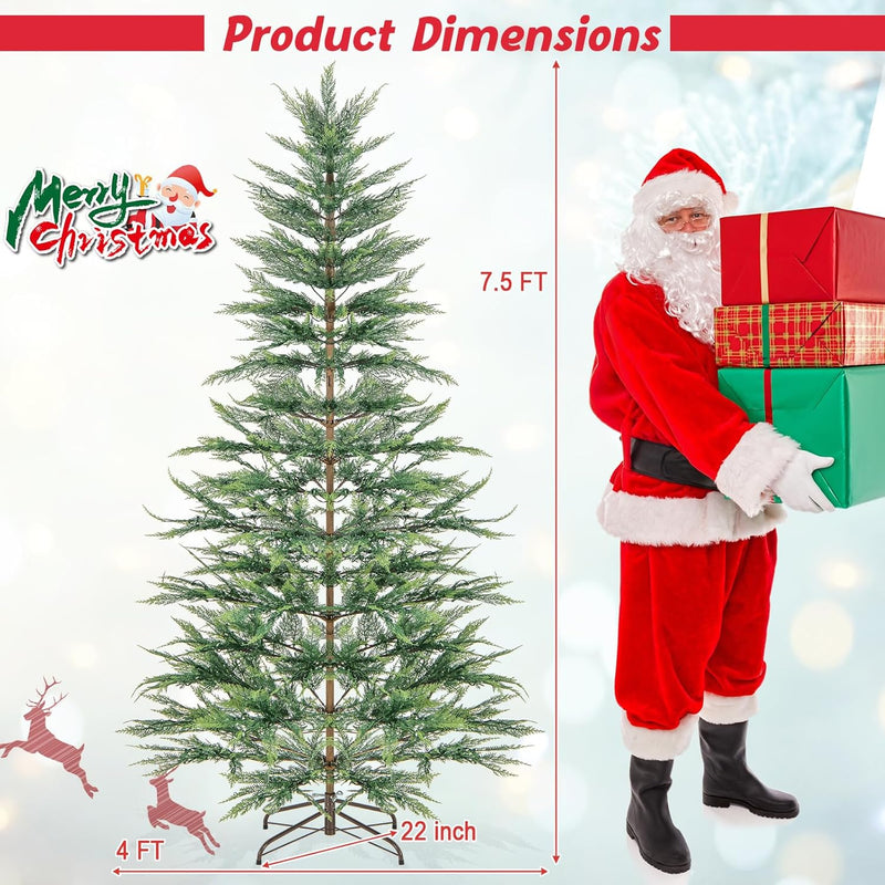 Load image into Gallery viewer, Goplus 6.5ft / 7.5ft Simulated Artificial Cypress Xmas Tree with Warm-White Fairy LED Lights