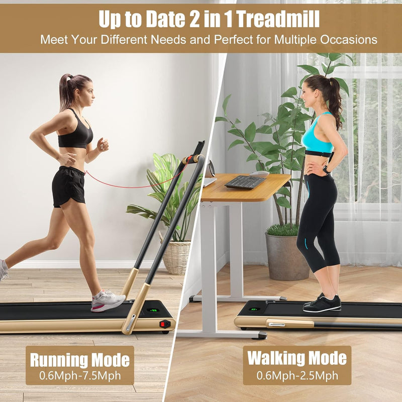 Load image into Gallery viewer, 2 in 1 Folding Treadmill, 2.25HP Under Desk Electric Superfit Treadmill