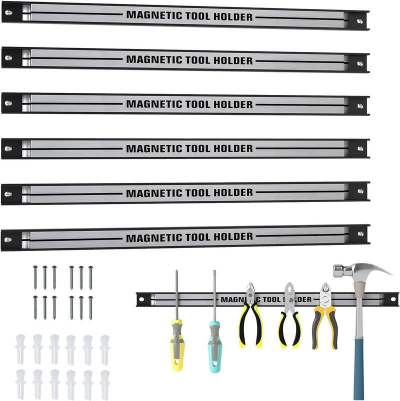 Load image into Gallery viewer, 6PCS 18" Magnetic Tool Holder, Metal Magnet Tool Organizer Bars