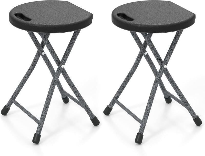 Load image into Gallery viewer, Goplus Folding Stool Collapsible Round Stool with Handle for Fishing Hiking Gardening BBQ