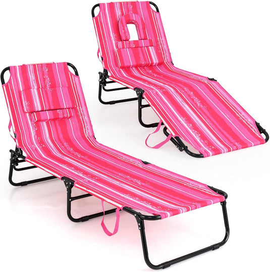 Goplus Beach Chaise Lounge Chair