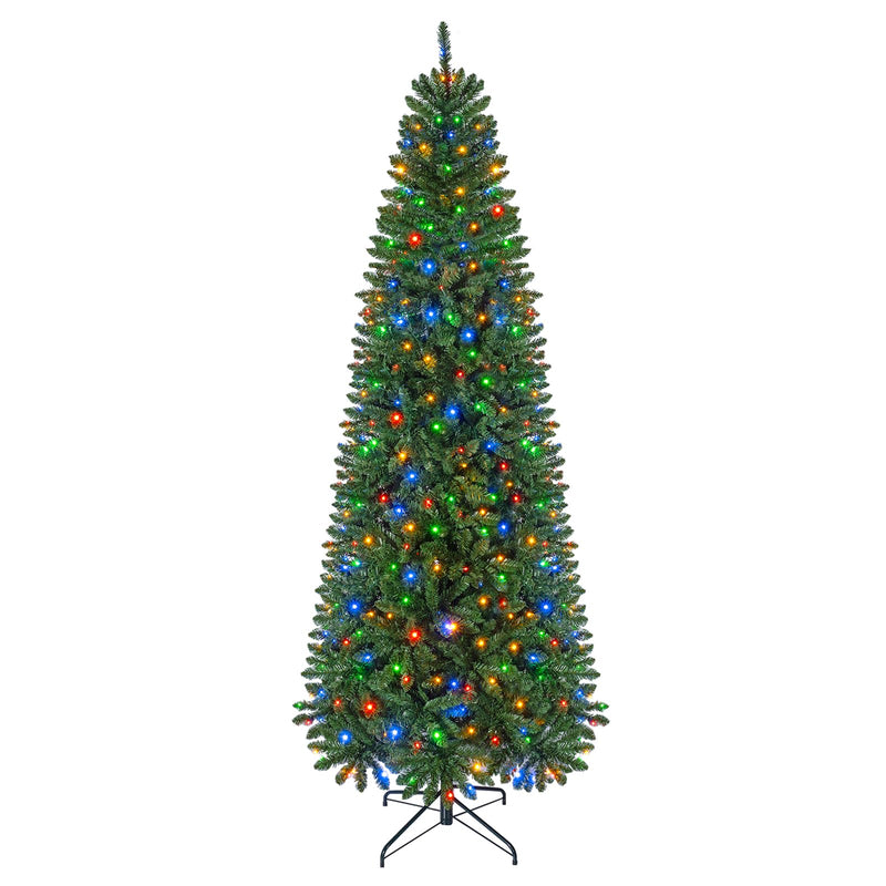 Load image into Gallery viewer, Goplus 5ft/6ft/7ft/8ft Pre-Lit Pencil Christmas Tree with Warm White and Colorful Lights