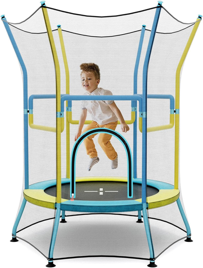 Load image into Gallery viewer, Goplus Kids Trampoline for Toddlers, ASTM Approved Mini Trampoline w/Heightened Safety Enclosure Net