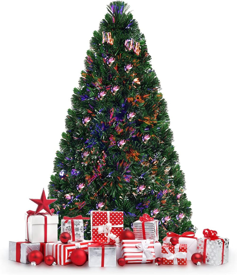 Load image into Gallery viewer, Artificial PVC Christmas Tree Pre-Lit Fiber Optic Tree